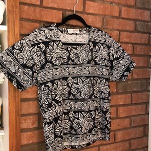 Black & white print t-shirt | Jaeger | Size M
